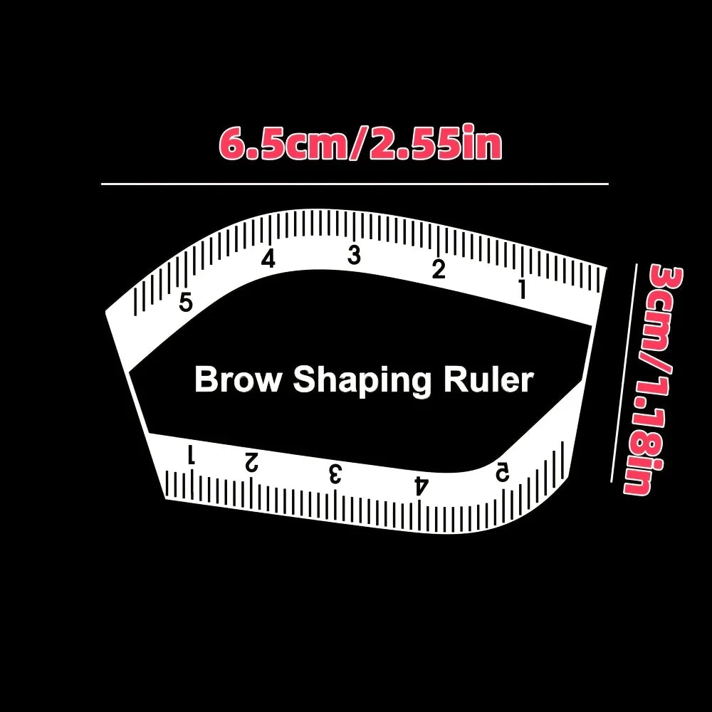 PMU Brow Mapping Tool - Reusable Microblading Stencils with Symmetry Guide, Permanent Makeup Template for Beginners/Pros