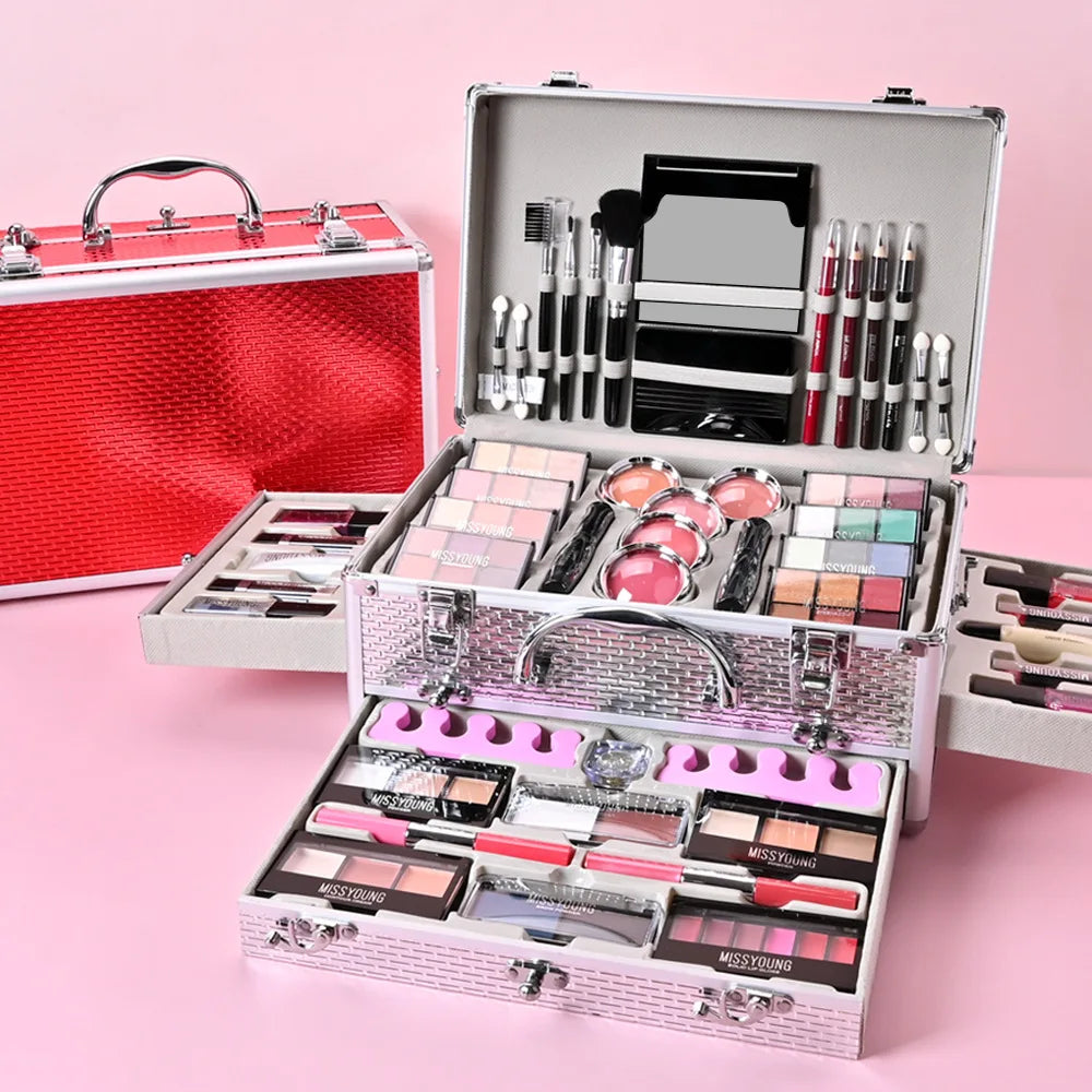 Makeup Gift Set for Women Full Kit All in One Make up Face Powder Eyeshadow Palette Lipstick Makeup Brushes Highlighter Bronzer