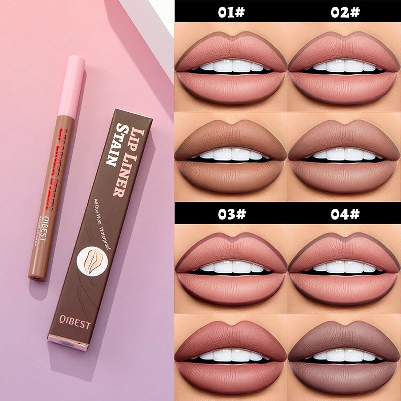 2-in-1 matte lip liner smooth application waterproof anti smudge natural makeup effect