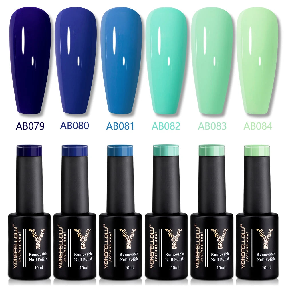 YOKEFELLOW 2022 New Color 10ML Nail Gel Polish Semi Permanent Gel Varnish Base Top Coat 122 Soak Off Colors Organic Nail Varnish
