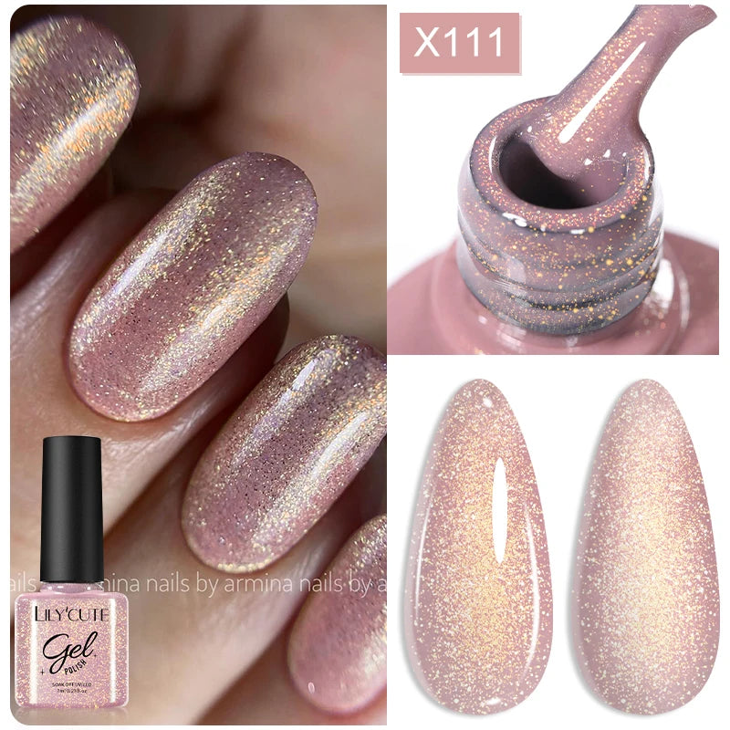 LILYCUTE 5ML Metallic Painting Liner Gel Nail Polish Super Bright Gold Silver Mirror Drawing Gel Semi Permanent Line French Nail