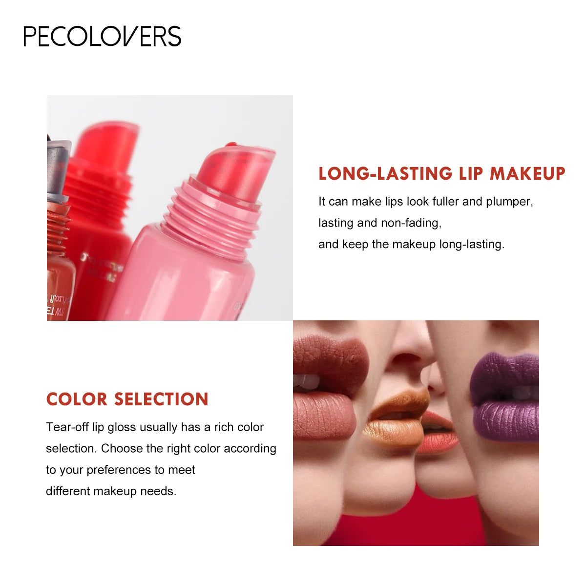 Tear-Off Lip Glaze 6 Colors Peel-Off Liquid Lipstick Waterproof Long Lasting Moisturizing Matte Red Lip Gloss Beauty Cosmetics