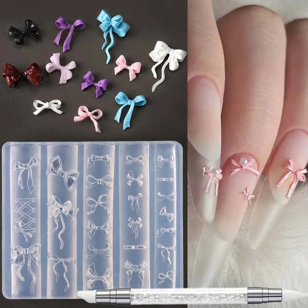 2/3pcs Relief Lily Flowers Nail Carving Mold 3D Silicone Hibiscus Flowers Petals Modeling Templates Clear Resin Epoxy Nail Tools