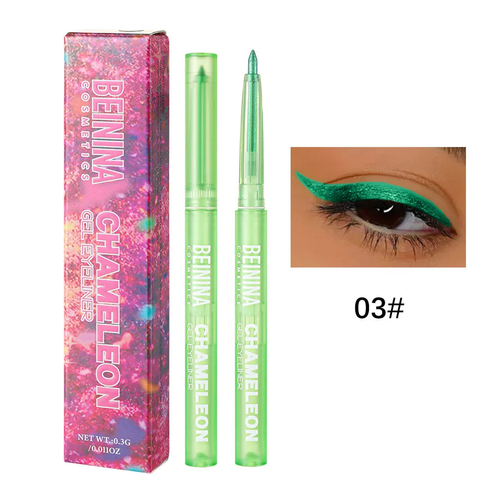 Shiny Chameleon Metallic Blue Eyeliner Gel Pen Eyeshadow Multicolor Eye Liner Pearlescent Polarized Glitter Eyes Pigment Makeup