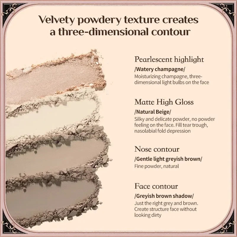Flower Knows Chocolate Wonder-Shop Highlighter Contour Powder Face Palette For Women Bronzer Illuminator original highend makeup