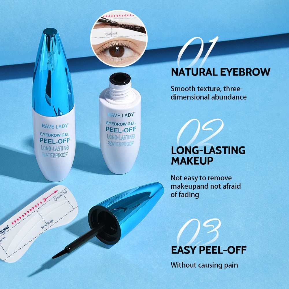 Rave Lady Peel-Off Eyebrow Gel - Waterproof Tinting Liquid 10g