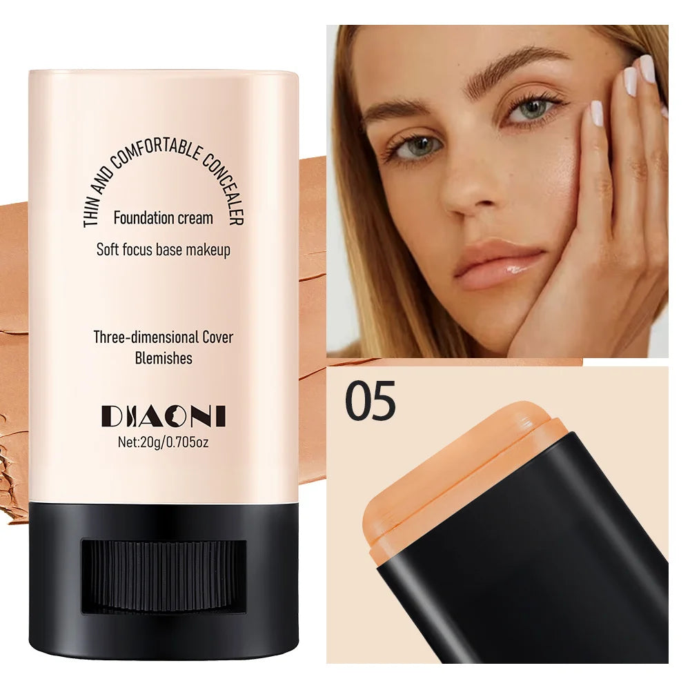 Lazy Foundation Stick, Natural, Hydrated and Refreshing, Light Makeup, Non-drying Concealer Foundation Stick