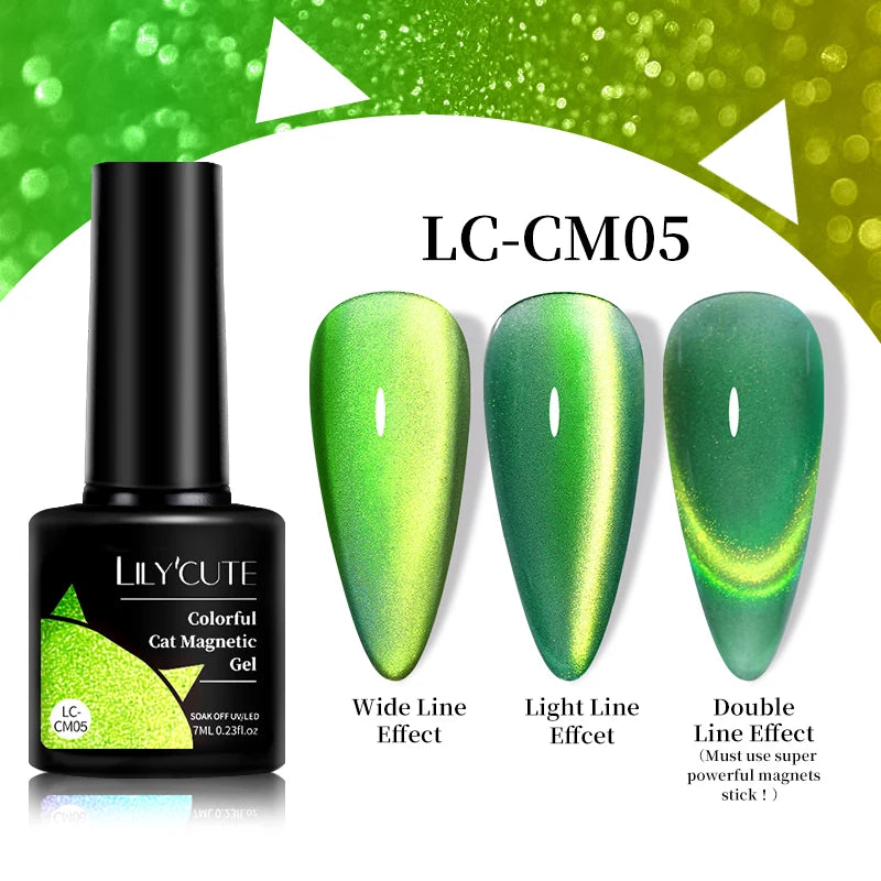 LILYCUTE 7ML 3 IN 1 Platinum Cat Magnetic Gel Nail Polish Silver Moonlight Magnetic Nail Sparkling Glitter Semi Permanent UV Gel