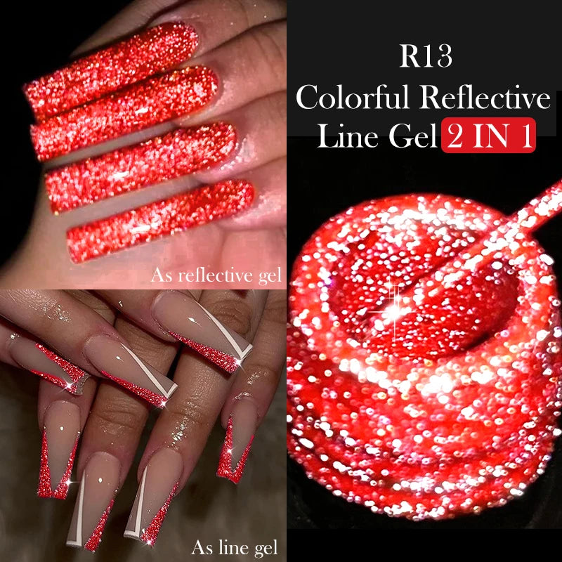 LILYCUTE 5ml Super Bright Metallic Painting Liner Gel Nail Polish UV LED Painting Gel Nail Art Drawing Stripe Pull Line UV Gel