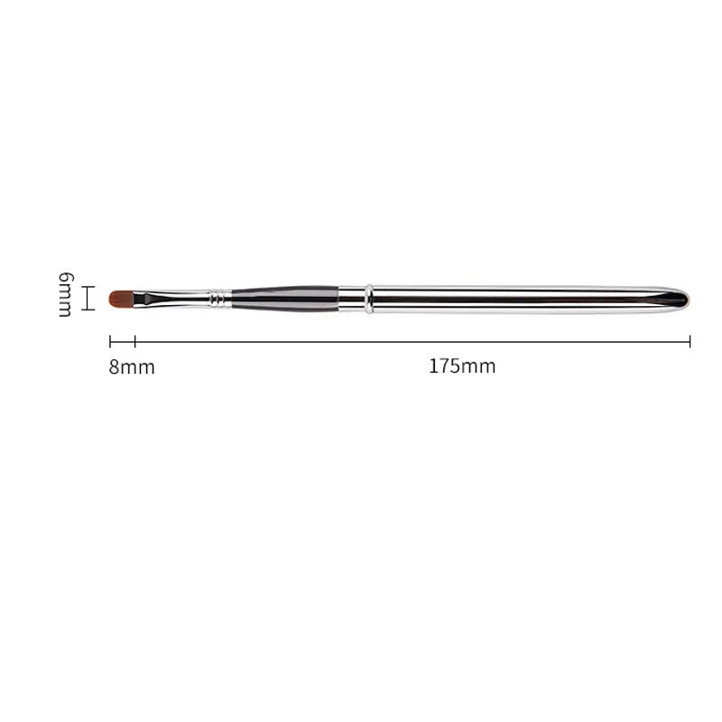 Portable Silver Lips Makeup Brush Pen Metal Handle Cosmetic Lipgloss Lipstick Lip Gloss Brush With Protect Cap  Makeup Brushes