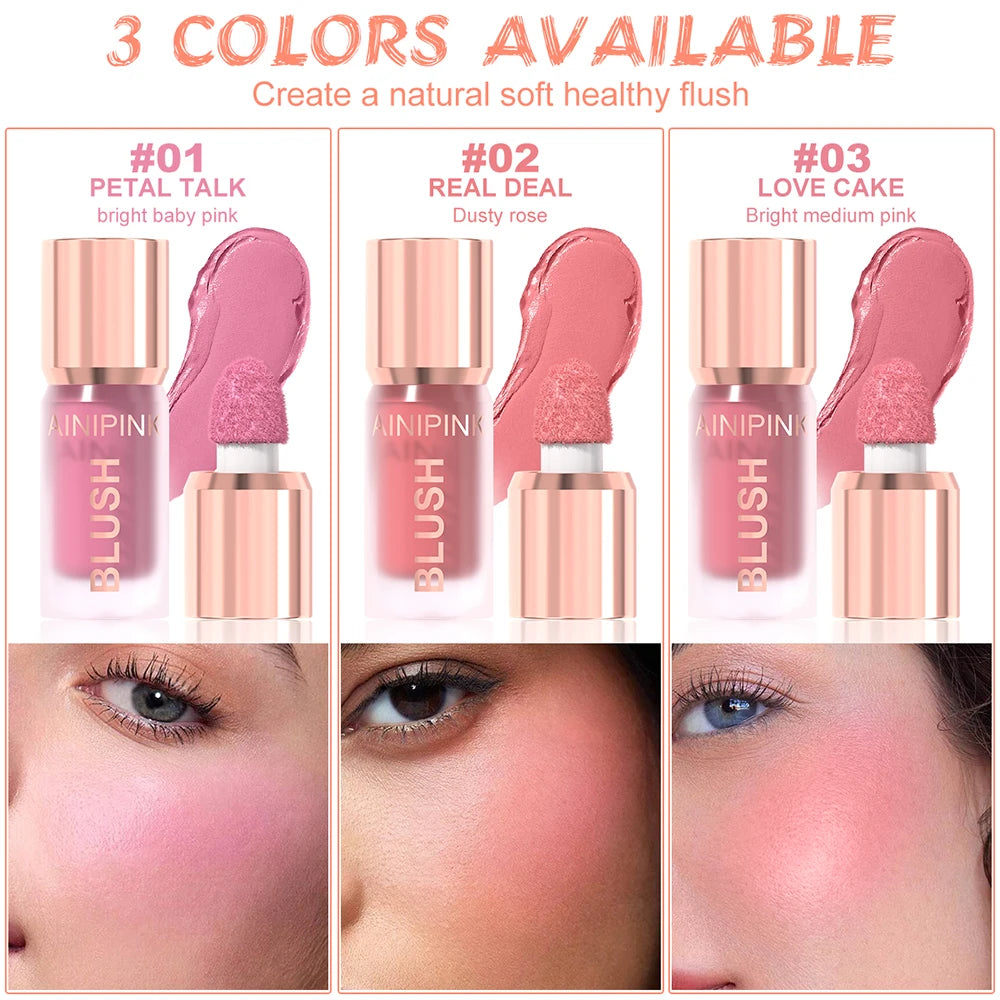 Matte Liquid Blush Cheek Tint Cheek High Pigmented    Long Lasting Transfer-proof Multi-use Natural Flush No Cakey US Stock Y2K