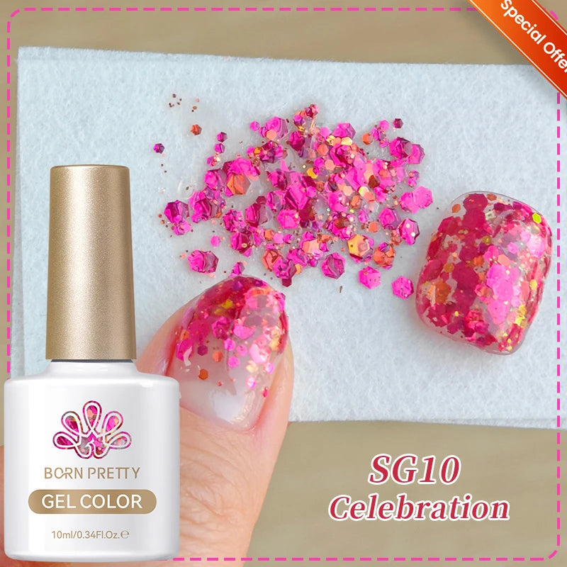 BORN PRETTY 10ml Translucent Color Gel Polish Jelly Nude Autumn Jelly Amber Semi Permanent UV Gel Nail Art Soak Off Gel Varnish
