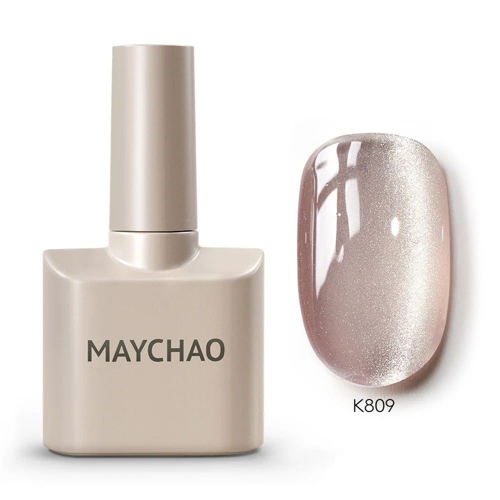 MAYCHAORomantic Galaxy Cat Eye Gel Nail Polish With Magnet Soak off UV Holographic Magnetic Rainbow Gel Polish for Nail Manicure