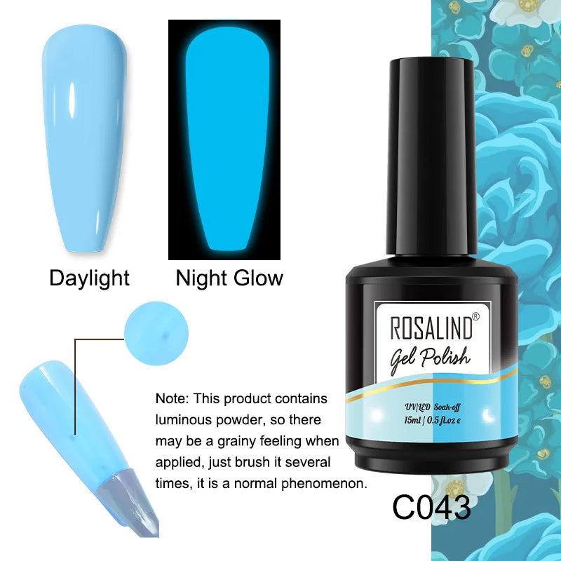 ROSALIND 7ml/15ml Summer Green Gel Nail Polish Semi Permanent Nail Art Manicure Soak Off Top Base Matt Hybrid Varnishes UV Gel