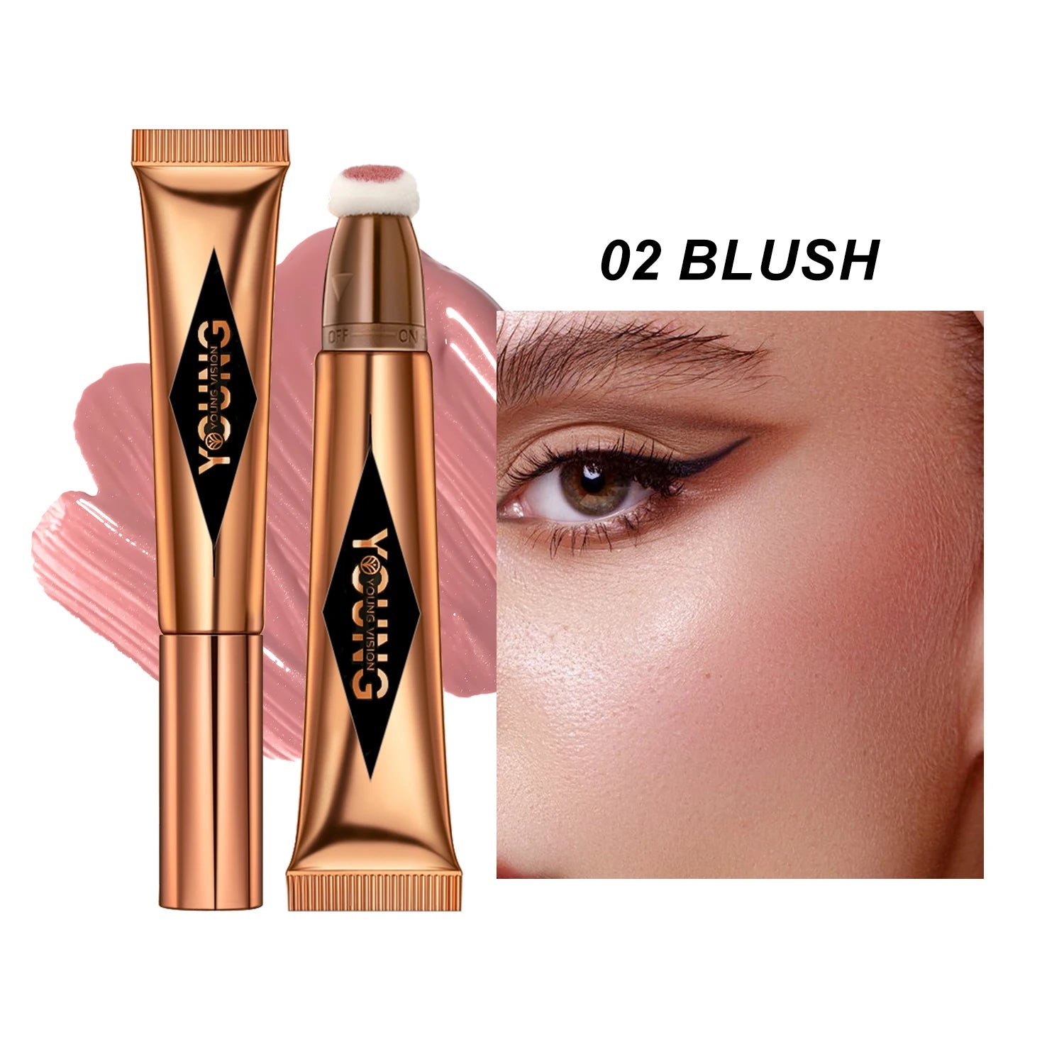6-colour cushion cotton blush, skin-friendly highlighter that is not irritating, blends naturally without clumping.