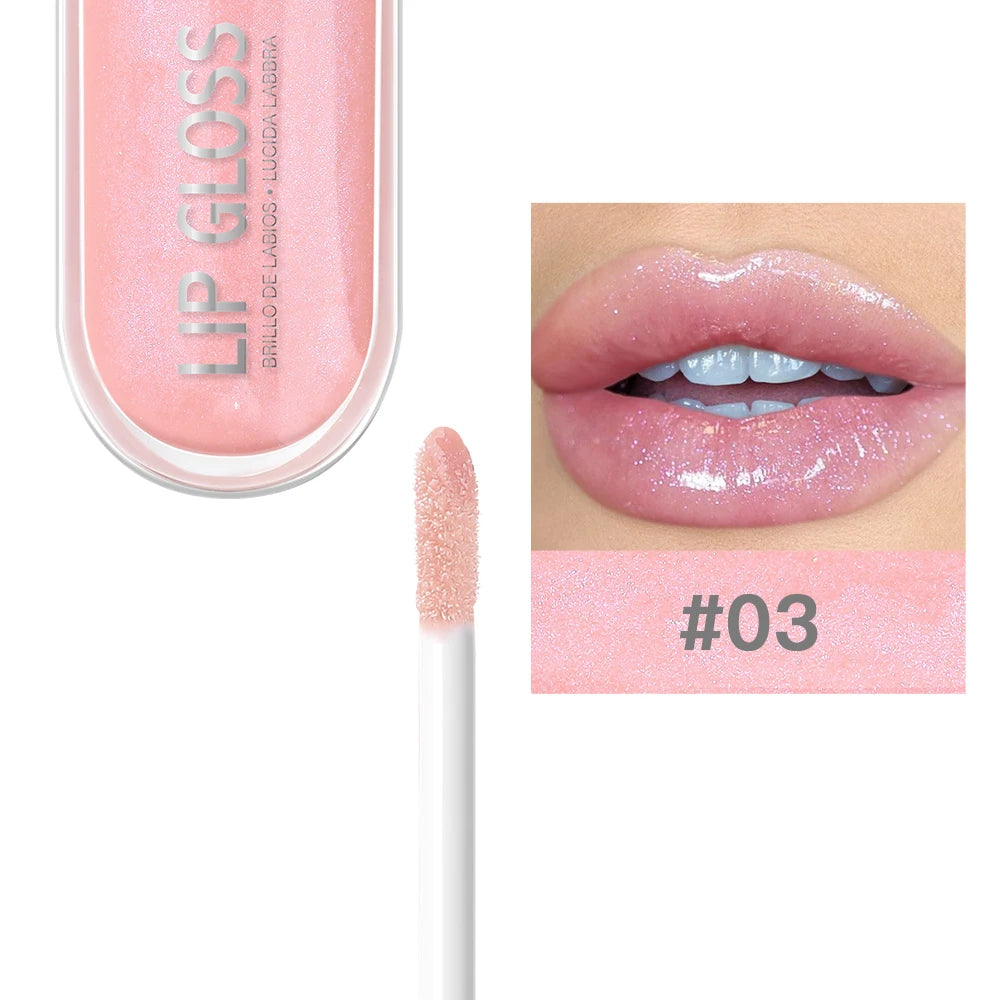 USHAS 12 colors mirror fine flash liquid lipstick pearlescent color waterproof sweatproof non-stick cup lip gloss