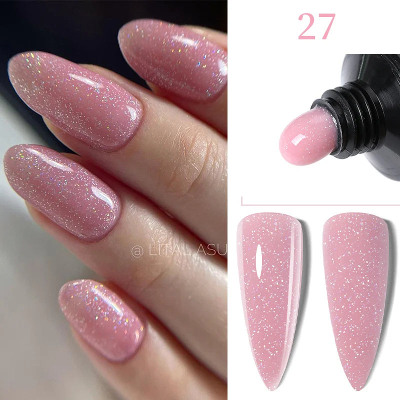 LILYCUTE 15ML Quick Extension Gel Nail Polish Milky White Clear Pink Color French Manicure Finger Prolong Nail Hard Gel Varnish