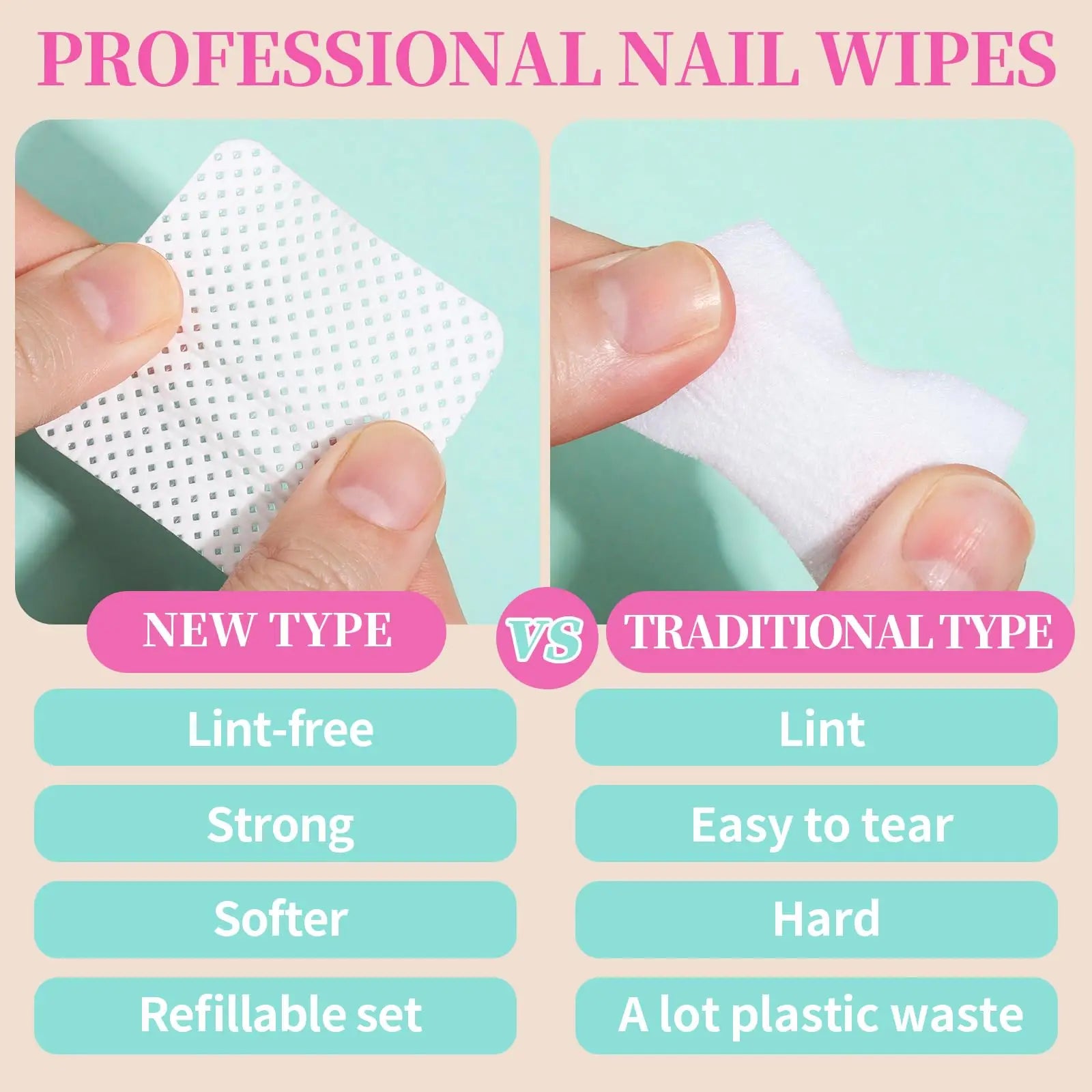 YIKOOLIN 200 Pieces Lint-Free Nail Wipes Professional Eyelash Extension Glue Wipes Nail Polish Removal Wipes for Salon Use