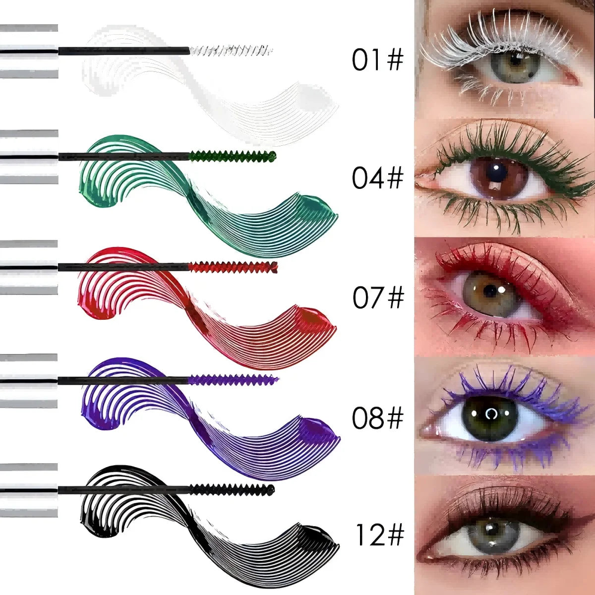 Waterproof Voluminous Colored Mascara - Curling & Lengthening