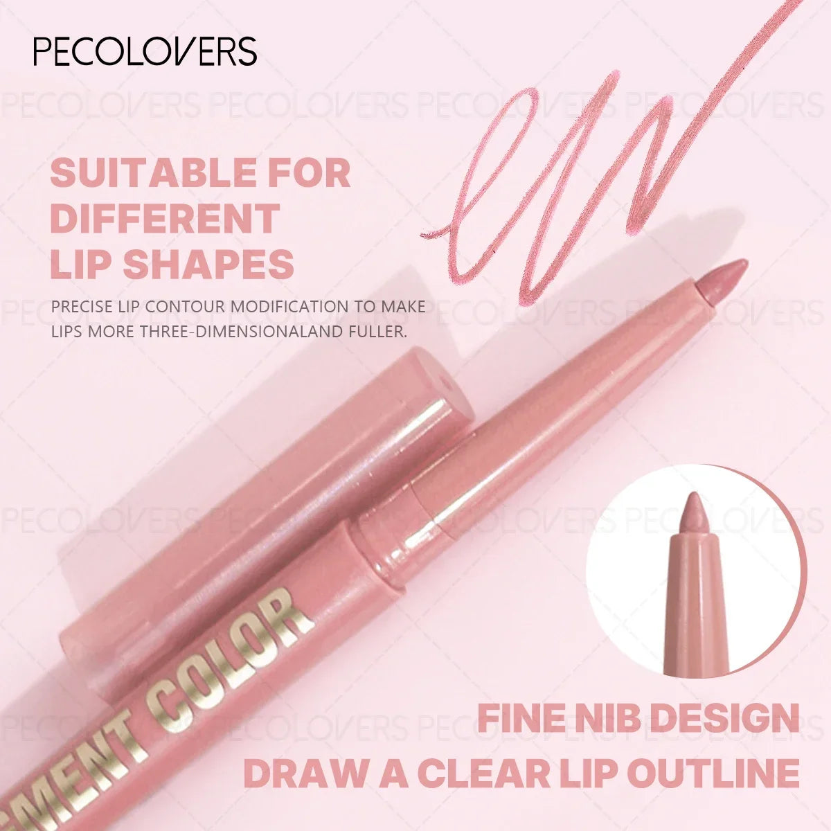 1PC 2-in-1 Lip Liner&Lip Gloss Pen-Matte Colors&Waterproof Long-Lasting ,Velvety Pencil for Plump Lip Outline, Easy Application