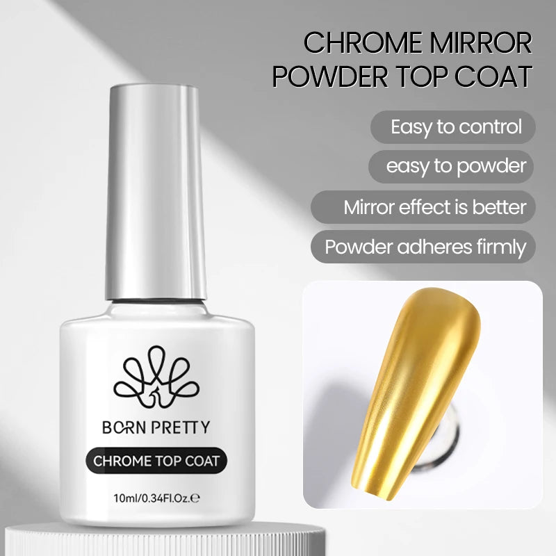 BORN PRETTY 10ml Sliver Carat Mirage Reflective Glitter Gel Nail Polish Sparkling Ultra Shine Soak Off UV Nail Art Gel Varnish