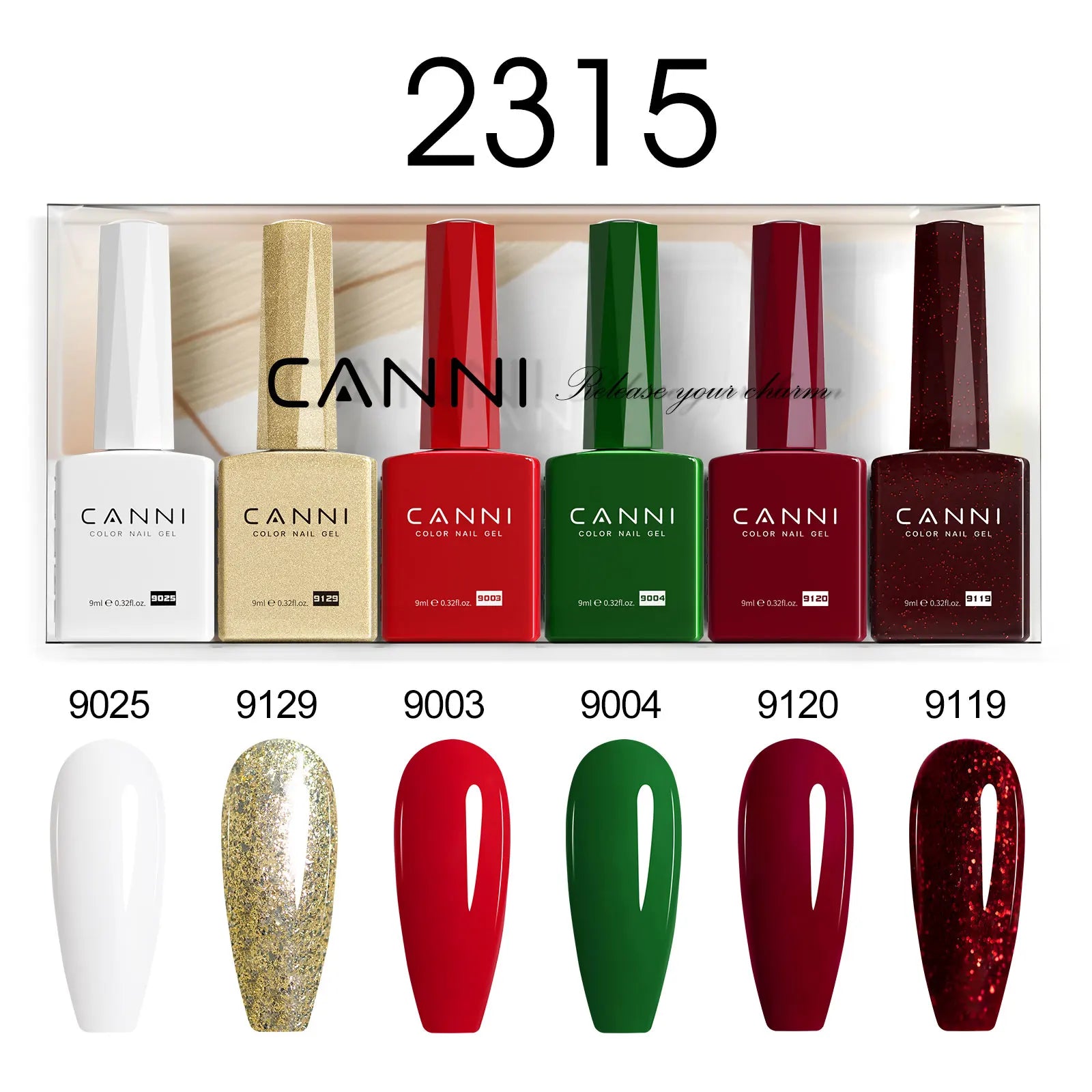6pcs*9ml CANNI Nail Gel Polish Kit HEMA FREE Jade Jelly Nude Jelly Pink VIP Kit Christmas Gift French Nail Design Natural Color
