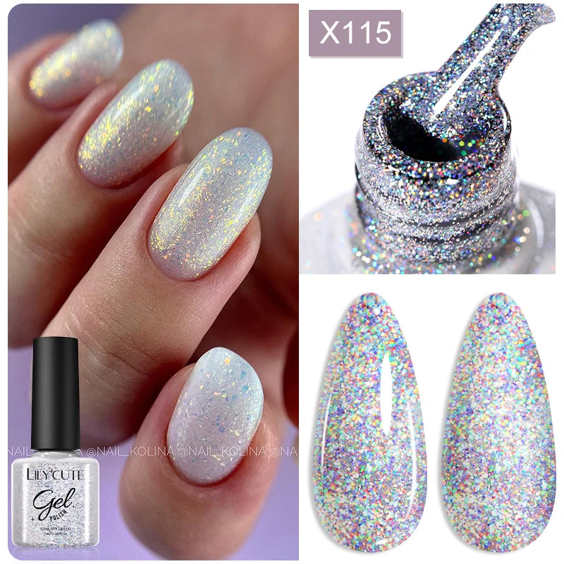 LILYCUTE 5ml Super Bright Metallic Painting Liner Gel Nail Polish UV LED Painting Gel Nail Art Drawing Stripe Pull Line UV Gel