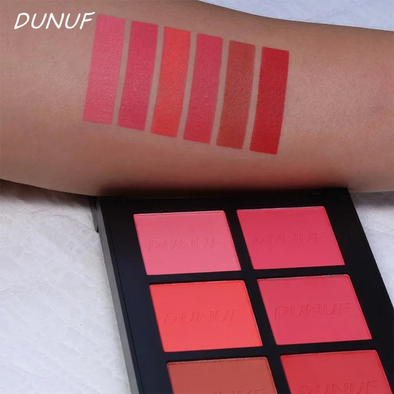 6-color Blush Palette, Highlighter Contour Bronzing Powder Makeup, Natural Long-lasting, High Pigment, Daily Multi-color Makeup