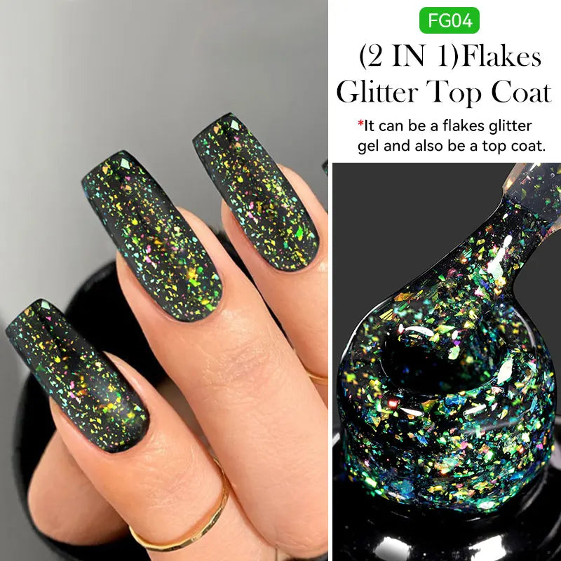 LILYCUTE 7ML Black Silver Red Reflective Glitter Gel Nail Polish Sparkling French Soak Off Long Lasting Manicure Nails Art Gel