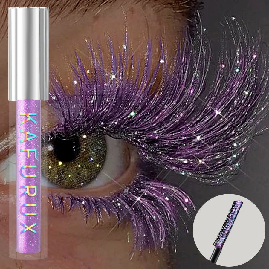 Diamond Shine Waterproof Glitter Mascara - Snow Effect Volume & Curl