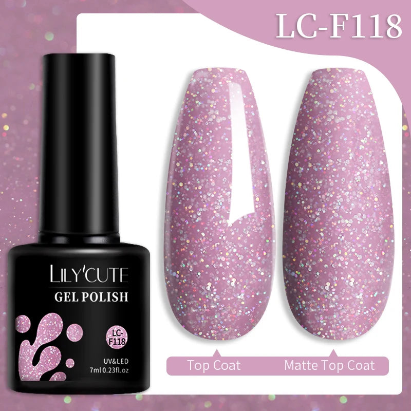 LILYCUTE 7ML 3 IN 1 Platinum Cat Magnetic Gel Nail Polish Silver Moonlight Magnetic Nail Sparkling Glitter Semi Permanent UV Gel