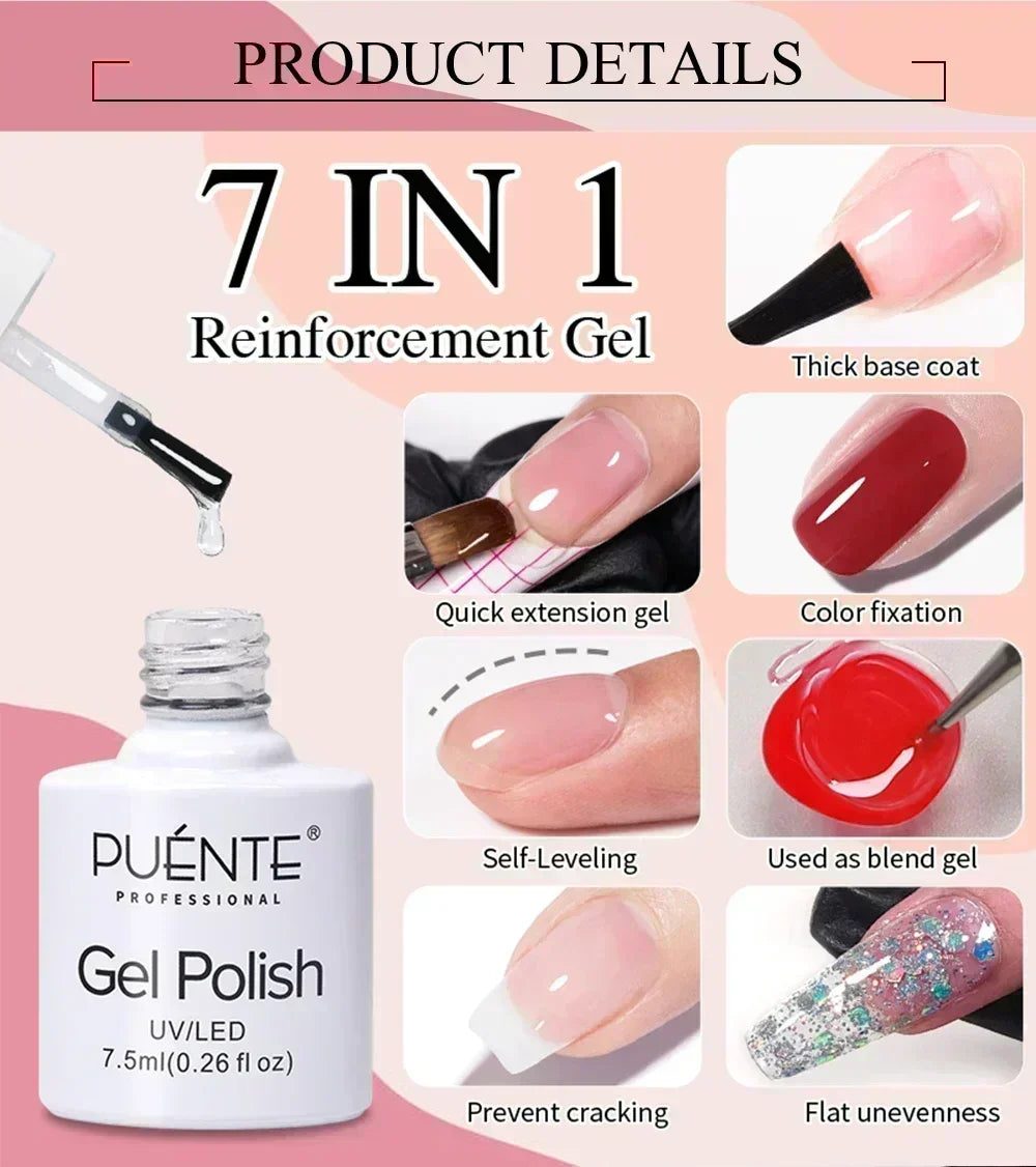 PUENTE 7.5ML Nude Shade Ceramic Cat Eye Gel Nail Polish Shiny Moonlight Cat Eye Gel Soak Off UV Semi-Permanent Nail Art Varnish