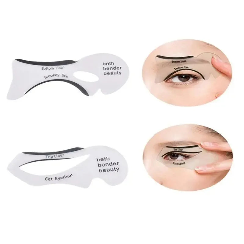 10-Piece Professional Eye Makeup Stencil Set - Reusable Guide Cards for Winged Eyeliner, Eyeshadow Blending, Cut Crease, and Bro