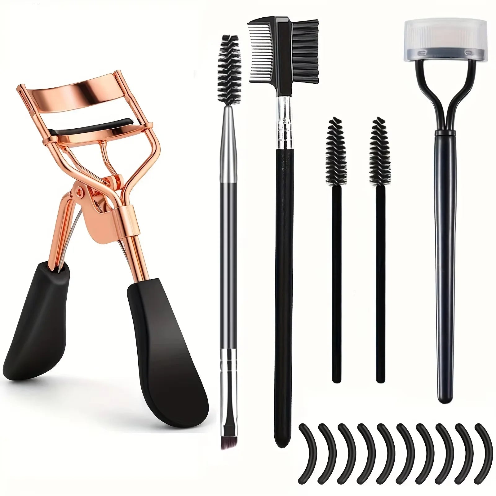 7/16PCS Eyelash Curler Set With 10pcs Replacement Pads For Women Professional Eyelashes Curling Tweezers Clips Lasting Eye Tool
