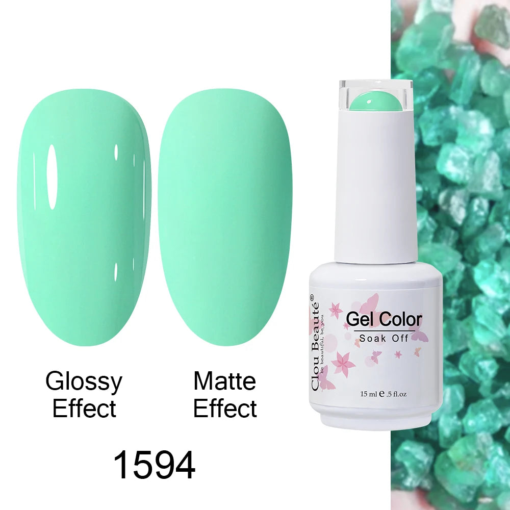 Clou Beaute Royal Blue Color Winter Trendy Semi Permanent Nail Art Manicure Varnishes Gel Nail Polish Hybrid Base Gel Top Coat