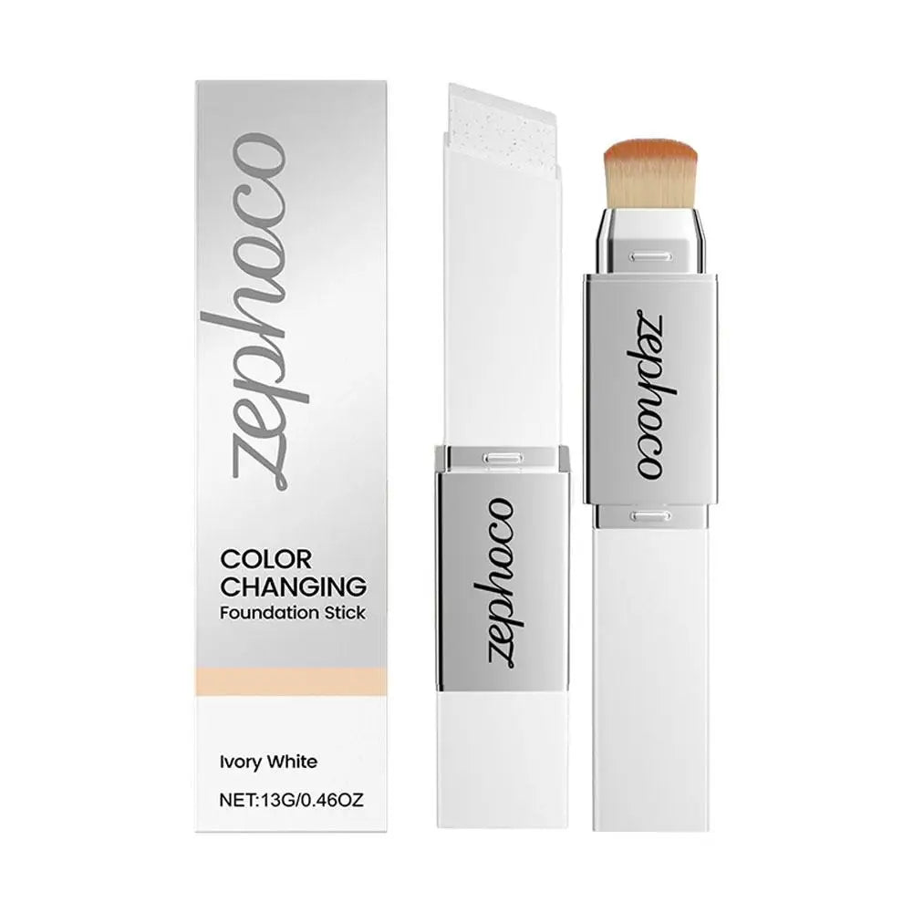 ZEPHOCO 2 in 1 Color Changing Foundation Make-up Stick Long Lasting Moisturizing Makeup High Concealer Power Makeup Korean