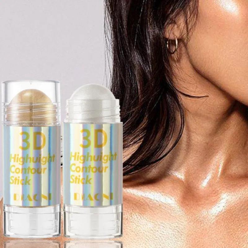 6 Colors 3D Face Brighten Highlighter Bar Cosmetic Face Contour Bronzer Shimmer Highlighter Stick Concealer Cream Makeup tool