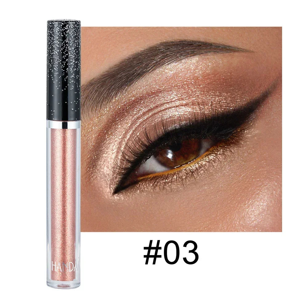 HANDAIYAN Liquid Eyeshadow Metallic Diamond Shiny Eye Liner Pen Giltter Eyeshadow Palette Lasting Shimmer Brighten Cosmetics