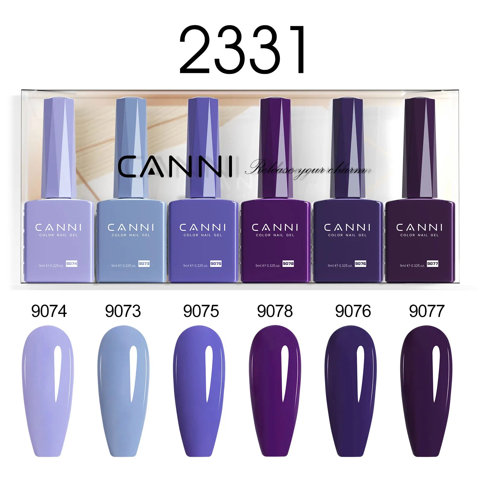 6pcs*9ml CANNI HEMA FREE Nail Gel Polish Set Gorgeous Color Semi Permanent Pigmented Painting Gel Soak off UV LED Gel Nails Kit