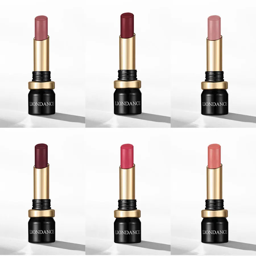 LIONDANCE Velvet Matte Lipstick Nude Soft Dark Color High Pigmented Long-Lasting Waterproof Lip Balm for Women Gift for Girls