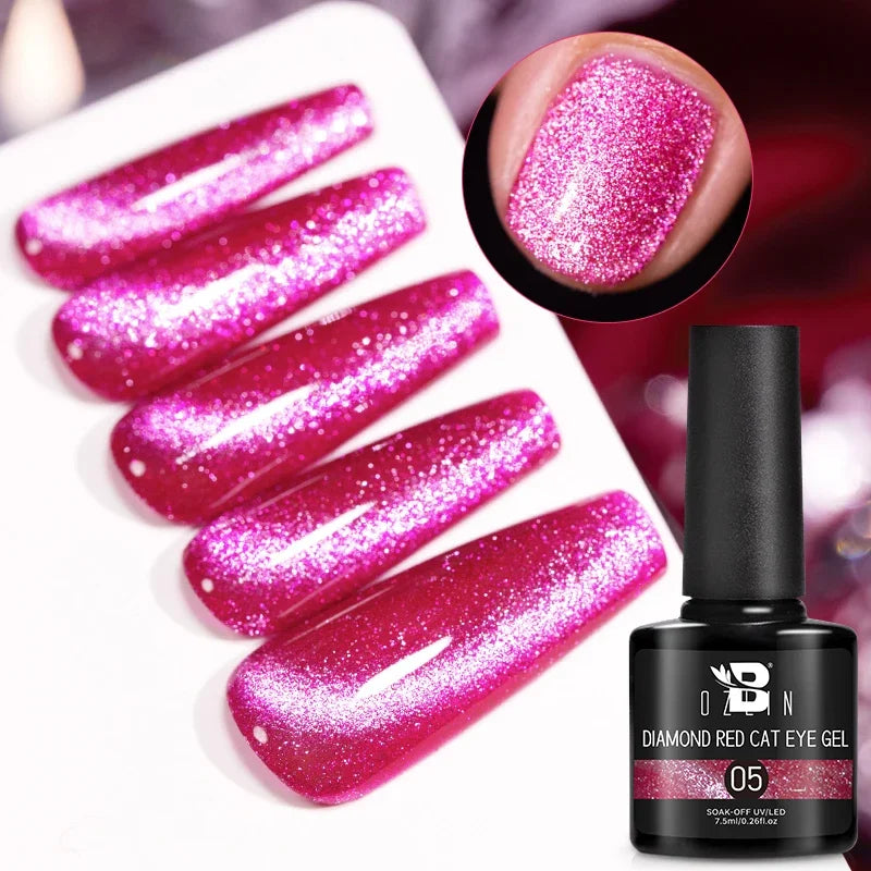 AWStorG 7.5ml Golden Gradient Cat Eye Nail Polish Gel Phototherapeutic Gel Soak Off Nail Magnetic Gel Polish Nail Art DlY