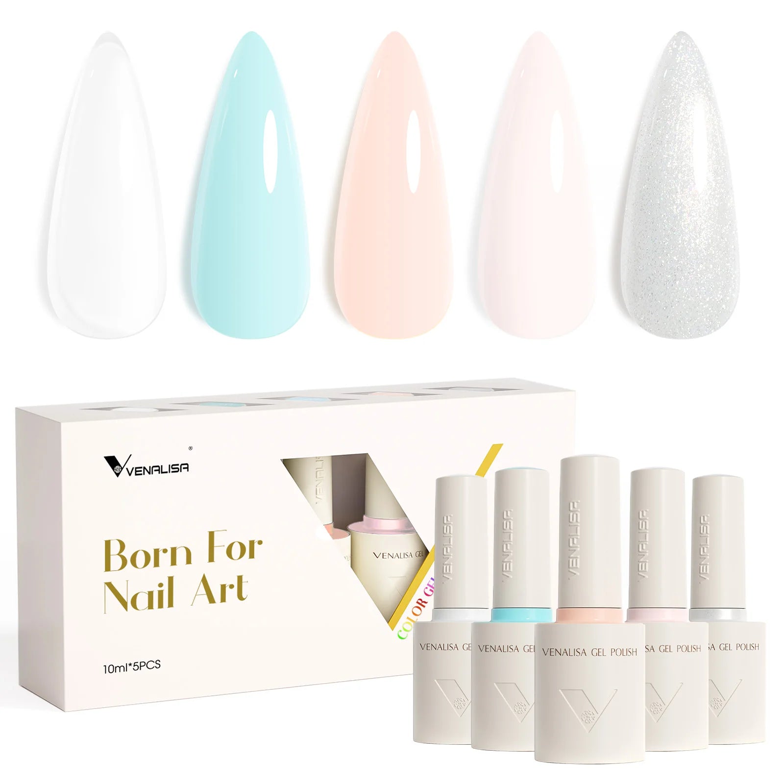 5pcs/kit Venalisa Color Gel Nail Polish Set Hema Free Soak Off UV LED Nail Gel Polish 10ml Combo TPO FREE HEMA FREE Gel Kit