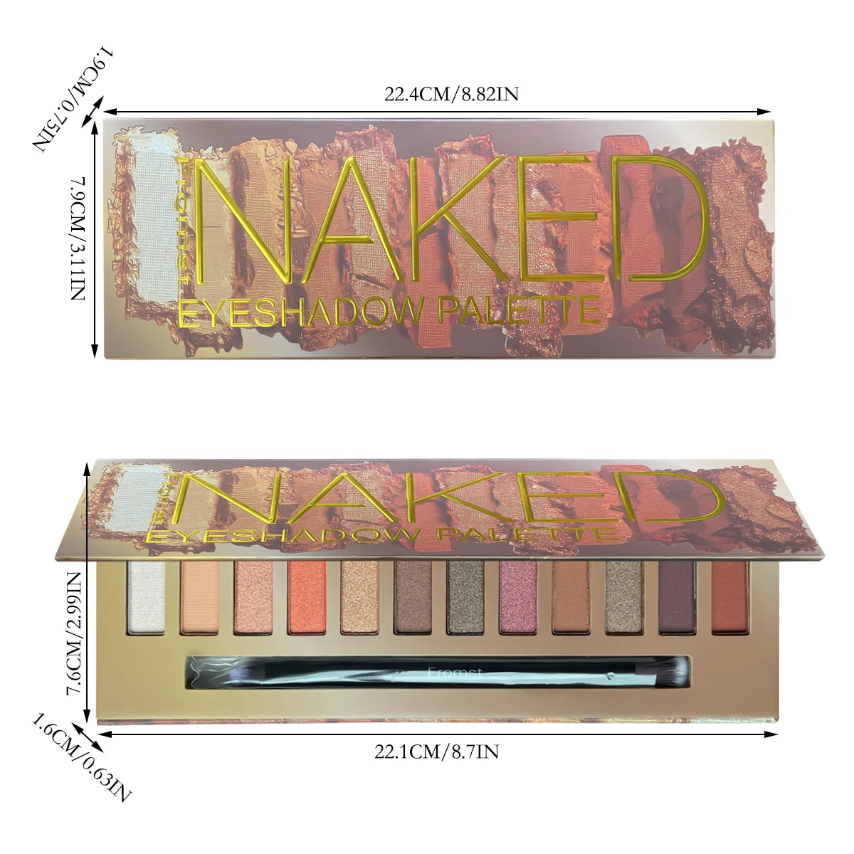 12-Color Eyeshadow Palette - Pearlescent Shimmer Waterproof 30g