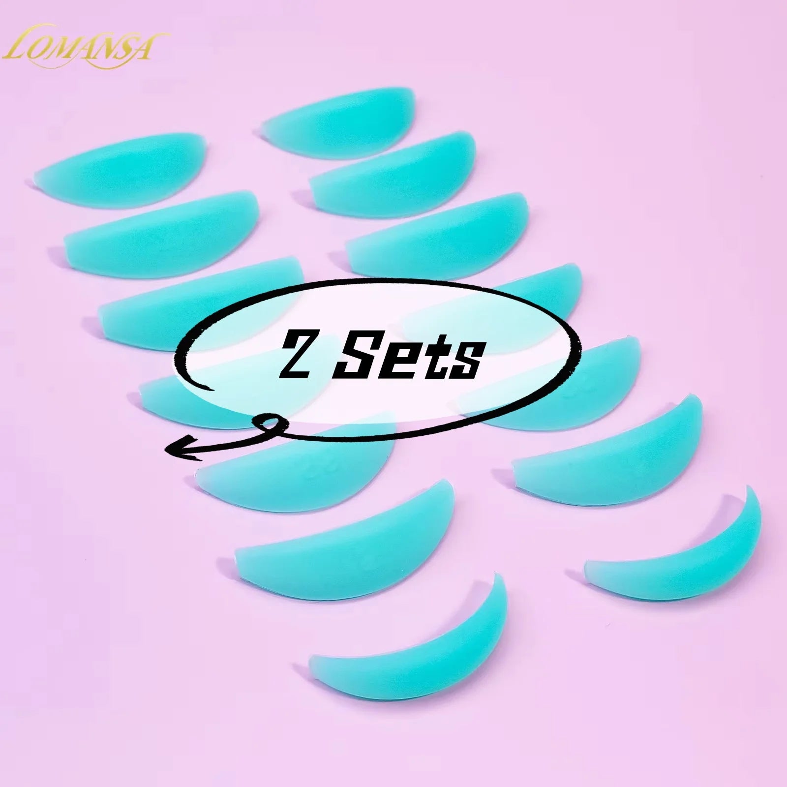 Lomansa 7 Pairs L Curl Silicone Eyelash Perm Pads Sticky Lashes Rod Shield Lifting 3D Eyelash Curler Accessories Makeup Tools