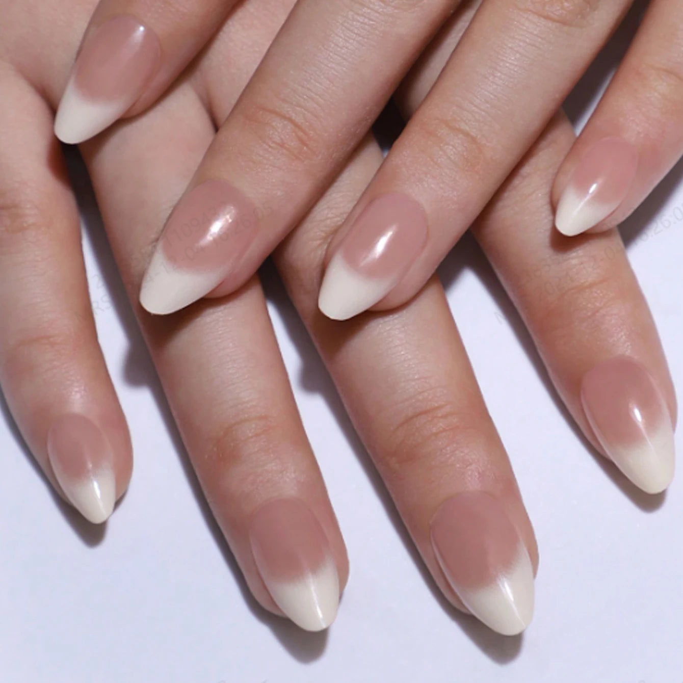 ARTAUG 24PCS Medium Stiletto Pink Black French Tip Press On Nails Star Pattern Glitter Press On Nails