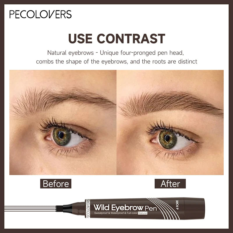 Eyebrows Pen Eyebrow Tattoo Waterproof Liquid Black Eye Brow Makeup Pencil Microblading