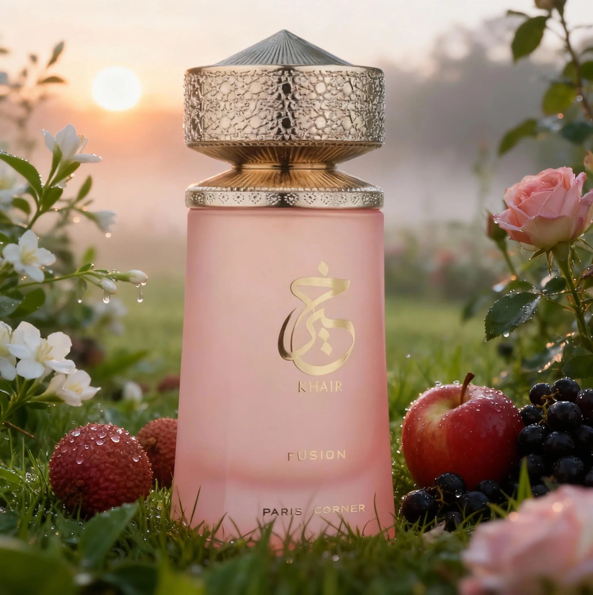 Paris Corner Khair Fusion Lychee 3.4 Fl Oz,Unisex Fruity Floral Perfume,Lychee Blackcurrant Red Apple Enchanting Aroma
