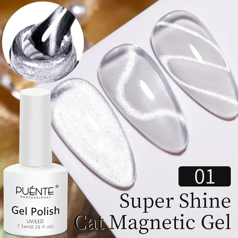 PUENTE 5ml Metallic Painting Liner Gel Polish Bright Mirror Effect Semi-Permanent UV Nail Varnish For Stunning French Nail Art
