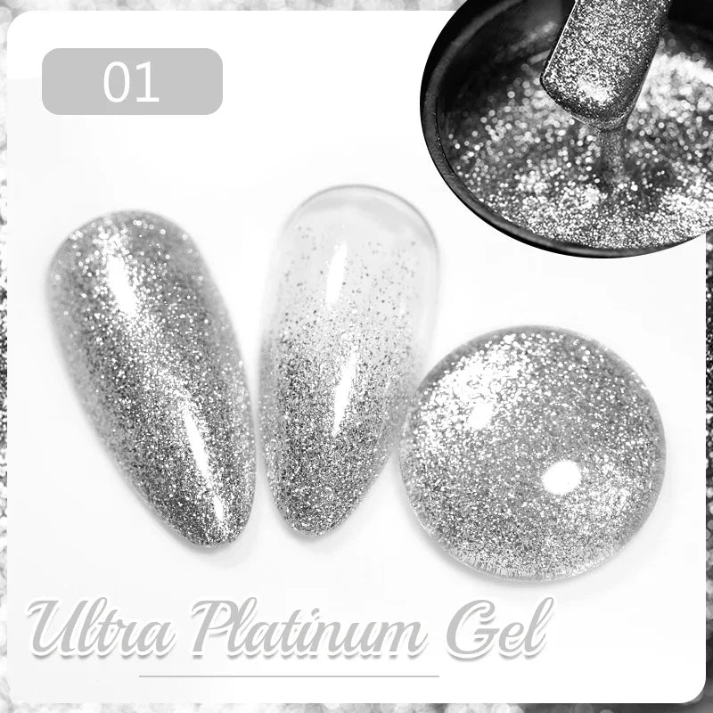 PUENTE 7.5ML Nude Shade Ceramic Cat Eye Gel Nail Polish Shiny Moonlight Cat Eye Gel Soak Off UV Semi-Permanent Nail Art Varnish