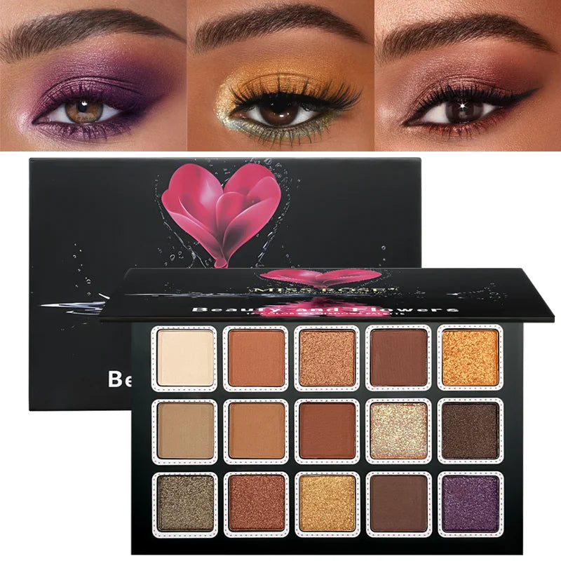 15 Colors Glitter Eyeshadow Palette Matte Waterproof Long Lasting Pressed Powder Cosmetics Kit Fashion Women Eye Makeup palette